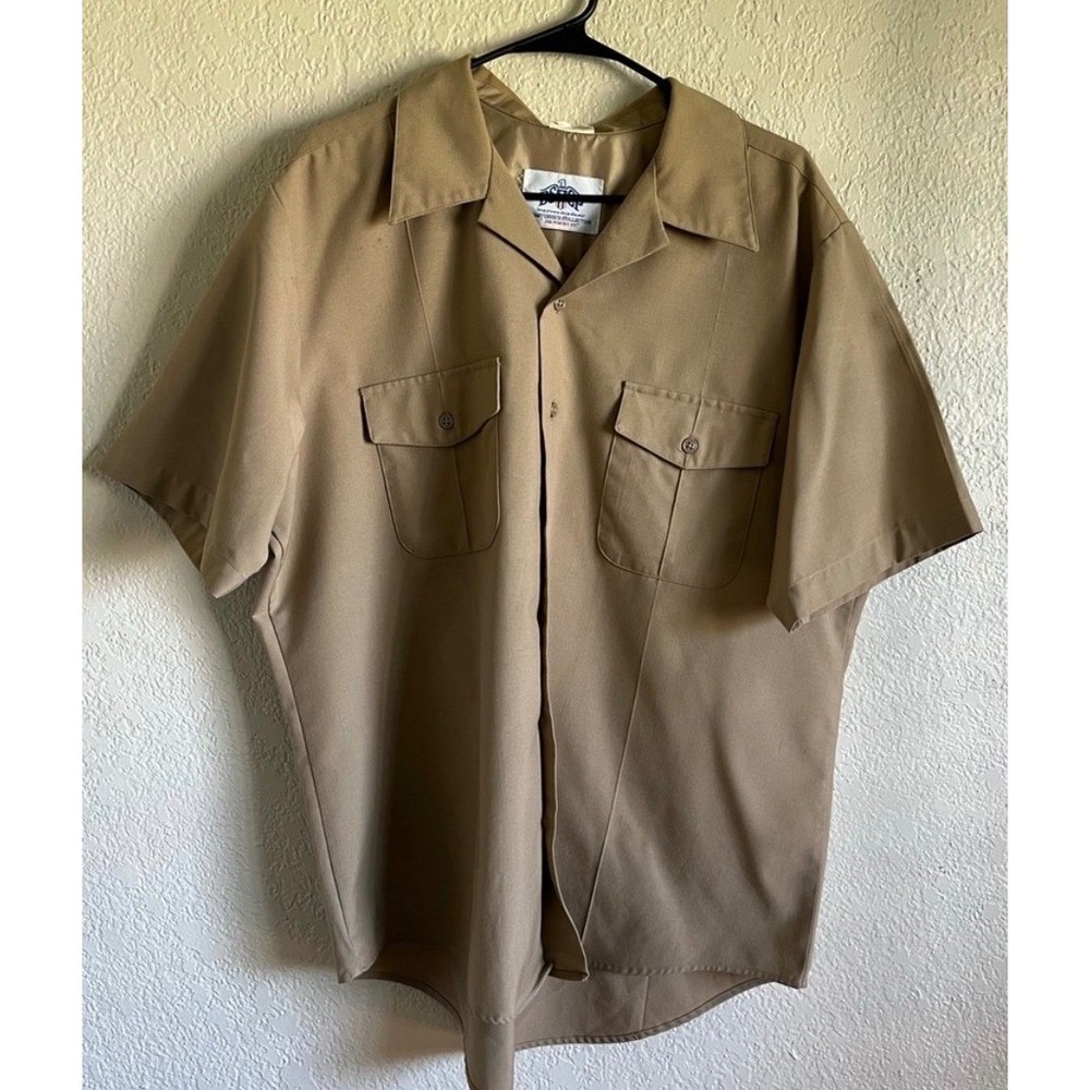Mens XL DSCP Quarterdeck Collection NSU Navy Service Uniform Blouse Khaki Tan